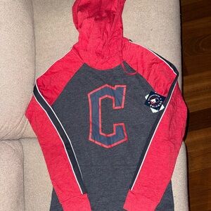 Cleveland guardians Raglan t-shirt Hoodie - Red & Charcoal